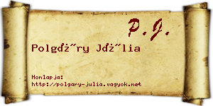 Polgáry Júlia névjegykártya